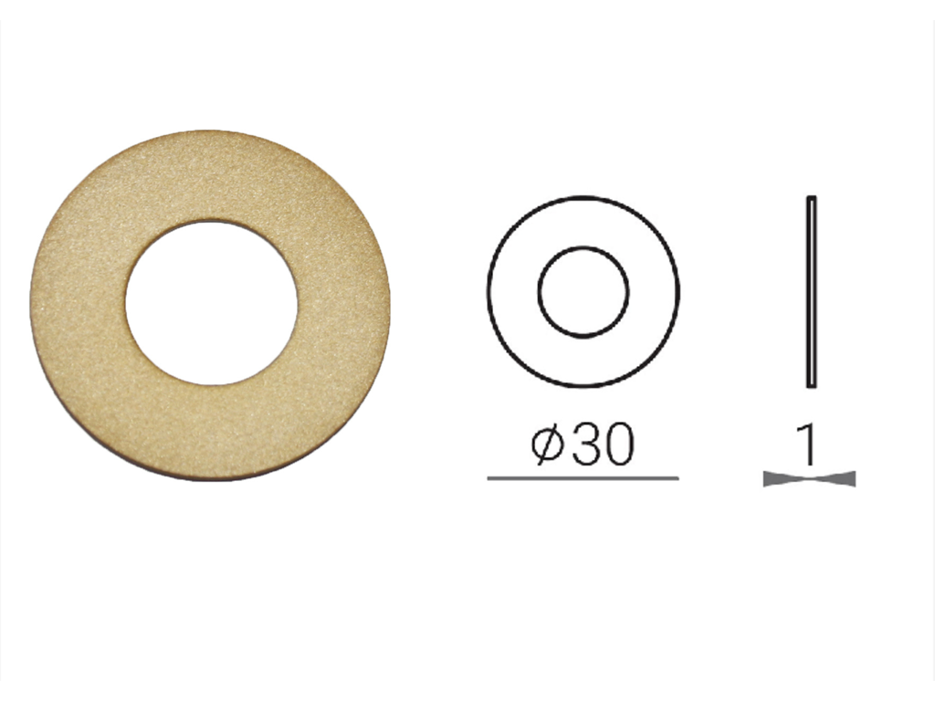 Rondella per Maniglia Collezione Nuda d.Ø 30mm varie finiture | Verum Italy - immagine 2